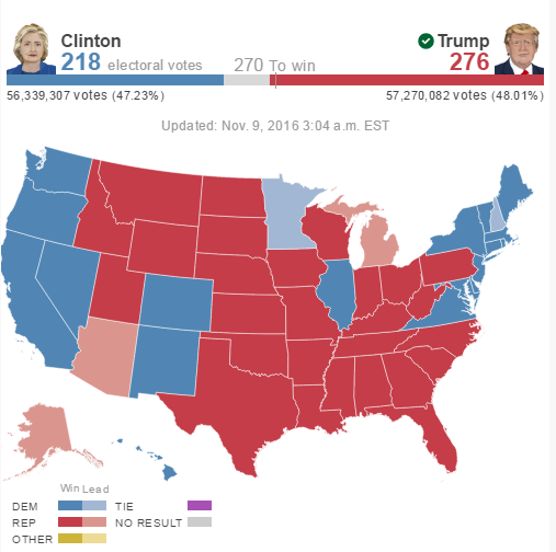 abd seçim 2016 harita